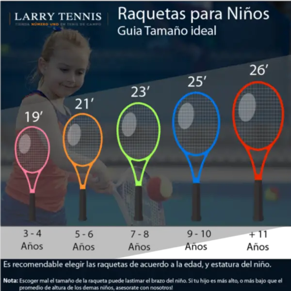 El tamaño correcto de la raqueta de tenis